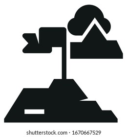 icono negro de montaña sobre fondo blanco