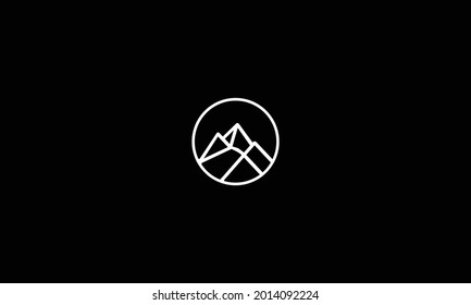 Design-Vektorgrafik des Logos für Berge oder Hügel oder blaue Spitzen. Camp- oder Abenteuersymbol, Landschaftssymbol
