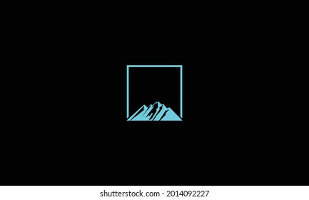 Mountain or hill or blue Peak logo design vector. Camp or adventure icon, Landscape symbol
