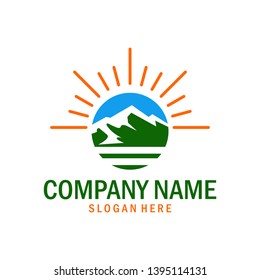 mountain hill landscape logo vectors