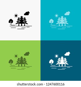 Mountain, hill, landscape, nature, clouds Icon Over Various Background. glyph style design, designed for web and app. Eps 10 vector illustration