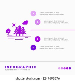 Mountain, hill, landscape, nature, clouds Infographics Template for Website and Presentation. GLyph Purple icon infographic style vector illustration.