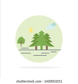 , Mountain, hill, landscape, nature, clouds Flat Color Icon Vector
