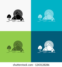 Mountain, hill, landscape, nature, rainbow Icon Over Various Background. glyph style design, designed for web and app. Eps 10 vector illustration