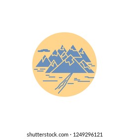 Mountain, hill, landscape, rocks, crack Glyph Icon.