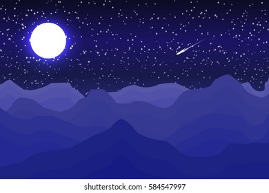 mountain hill landscape.vector and illustration