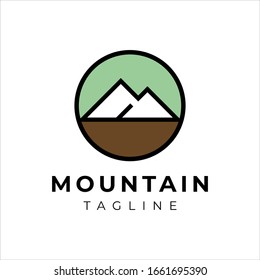 mountain hill logo design, ADVENTURE LOGO WITH SIMPLE AND GEOMETRIC STYLE