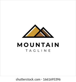 mountain hill logo design, ADVENTURE LOGO WITH SIMPLE AND GEOMETRIC STYLE