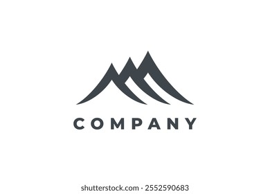 Mountain hill design logotipo triplo