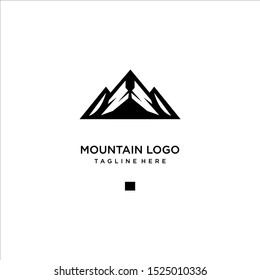 
Mountain hill logo design, vector illustration.
