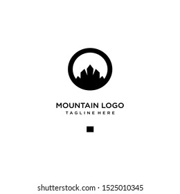 
Mountain hill logo design, vector illustration.