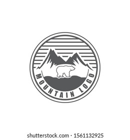 mountain hill logo design, vector illustration. modern style.