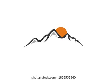 mountain hill logo vector design