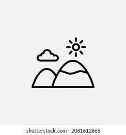 mountain, hill, mount, peak, climbing line icon, vector, illustration, logo template. Suitable for many purposes.