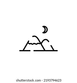 Mountain, Hill, Mount, Peak Dotted Line Icon Vector Illustration Logo Template. Suitable For Many Purposes.
