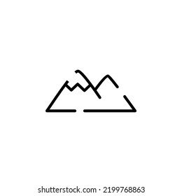 Mountain, Hill, Mount, Peak Dotted Line Icon Vector Illustration Logo Template. Suitable For Many Purposes