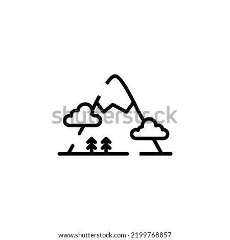 Mountain, Hill, Mount, Peak Dotted Line Icon Vector Illustration Logo Template. Suitable For Many Purposes
