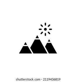 Mountain, Hill, Mount, Peak Solid Icon Vector Illustration Logo Template. Suitable For Many Purposes.