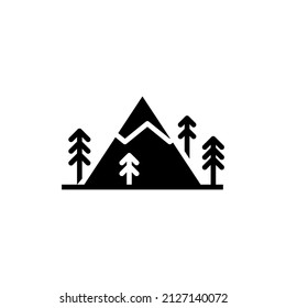 Mountain, Hill, Mount, Peak Solid Icon Vector Illustration Logo Template. Suitable For Many Purposes.