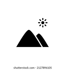 Mountain, Hill, Mount, Peak Solid Icon Design Concept For Web And UI, Simple Icon Suitable For Any Purposes.