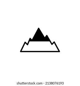 Mountain, Hill, Mount, Peak Solid Line Icon Vector Illustration Logo Template. Suitable For Many Purposes.