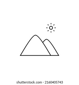 Mountain, Hill, Mount, Peak Thin Line Icon Vector Illustration Logo Template. Suitable For Many Purposes.