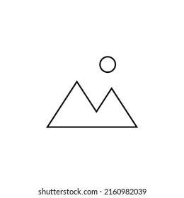 Mountain, Hill, Mount, Peak Thin Line Icon Vector Illustration Logo Template. Suitable For Many Purposes.