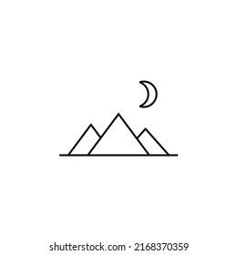 Mountain, Hill, Mount, Peak Thin Line Icon Vector Illustration Logo Template. Suitable For Many Purposes.