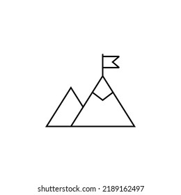 Montaña, Colina, Monte, Pico de la plantilla de logotipo de vectores de línea delgada. Idóneo Para Muchos Fines.