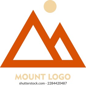Montaña, Colina, Monte, Pico de la plantilla de logotipo de vectores de línea delgada. 