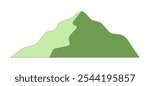 Mountain hill peak 2D cartoon object. Summit mountainous greenery mountaintop. Serene environment. Hillside verdant isolated element flat vector clipart on white background. Spot illustration