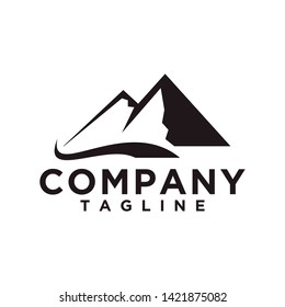 Mountain or hill or Peak logo design vector. Camp or adventure icon, Landscape symbol and can be used for travel and tourist brands. Modern minimalist and simple style. EPS 10.
