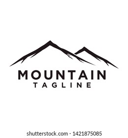 Mountain or hill or Peak logo design vector. Camp or adventure icon, Landscape symbol and can be used for travel and tourist brands. Modern minimalist and simple style. EPS 10.