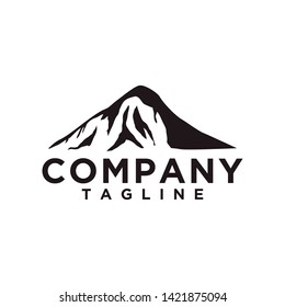 Mountain or hill or Peak logo design vector. Camp or adventure icon, Landscape symbol and can be used for travel and tourist brands. Modern minimalist and simple style. EPS 10.