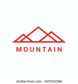 Mountain or hill or Peak logo design vector