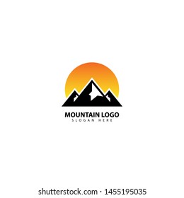 Mountain or hill or Peak logo design vector