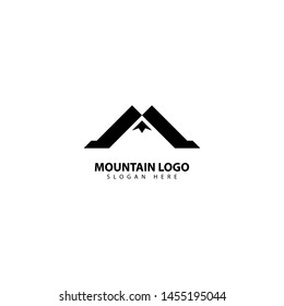 Mountain or hill or Peak logo design vector