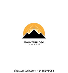 Mountain or hill or Peak logo design vector