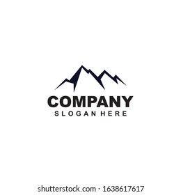 Mountain or hill or Peak logo design vector. Camp or adventure icon, Landscape symbol and can be used for travel and tourist brands.