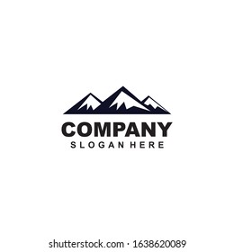 Mountain or hill or Peak logo design vector. Camp or adventure icon, Landscape symbol and can be used for travel and tourist brands.