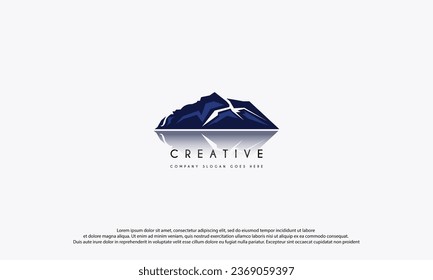 mountain hill peak nature relax logo design vector icon illustration