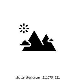 Mountain, Hill, Peak Solid Vector Icon Design Concept, Suitable For Any Purposes.