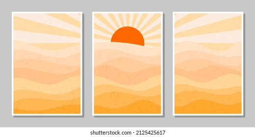 mountain and hill posters with gradation color