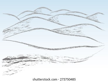 mountain hill road vector illustration