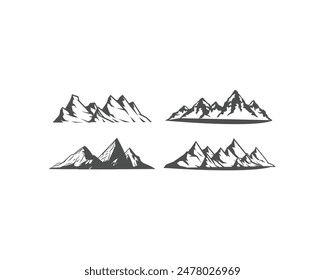 mountain hill silhouette black Vector illustration