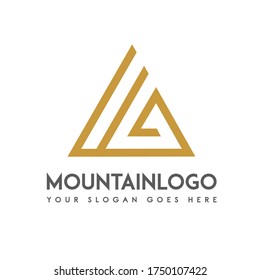 Logo De Símbolo Único De Icono De Mountain Hill Para Empresas. Vector aislado.