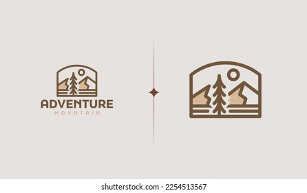 Mountain Hill Top Logo Template. Universal creative premium symbol. Vector illustration. Creative Minimal design template. Symbol for Corporate Business Identity