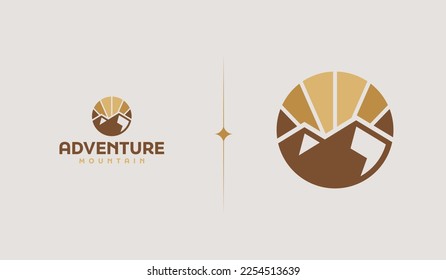 Mountain Hill Top Logo Template. Universal creative premium symbol. Vector illustration. Creative Minimal design template. Symbol for Corporate Business Identity