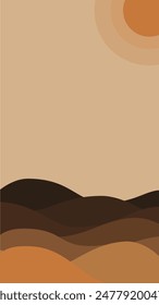 Mountain and hills background vector. Minimal landscape art. Abstract art wallpaper for prints, art decor, wall arts and canvas.