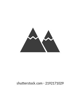Mountain Hills Icon Isolated on Black and White Vector Graphic